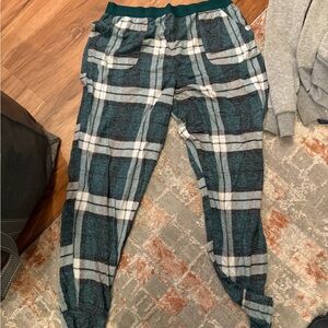 PINK Victoria's Secret Teal and Gray Lounge Pants